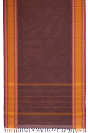 Brown Handloom Chettinad Cotton Saree 10075115