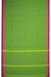 Green Handloom Chettinad Cotton Saree Without Blouse 10075120