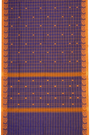 Blue Handloom Chettinad Cotton Saree Without Blouse 10075121