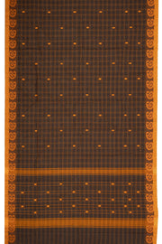 Black Handloom Chettinad Cotton Saree Without Blouse 10075122