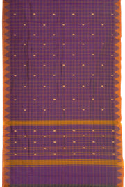 Purple Handloom Chettinad Cotton Saree Without Blouse 10075123