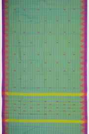 Green Handloom Chettinad Cotton Saree Without Blouse 10075124