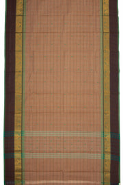 Brown Handloom Chettinad Cotton Saree Without Blouse 10075125