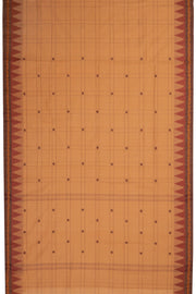 Beige Handloom Chettinad Cotton Saree Without Blouse 10075128