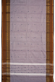 Grey Handloom Chettinad Cotton Saree Without Blouse 10075139