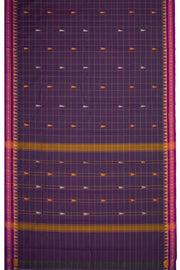 Purple Handloom Chettinad Cotton Saree Without Blouse 10075145