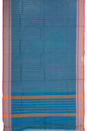 Blue Handloom Chettinad Cotton Saree Without Blouse 10075147
