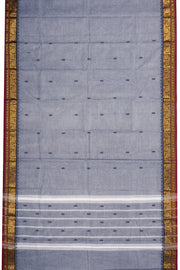Grey Handloom Chettinad Cotton Saree Without Blouse 10075152