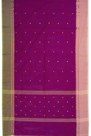Brown Handloom Chettinad Cotton Saree Without Blouse 10075156