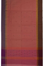 Mauve Handloom Chettinad Cotton Saree Without Blouse 10075158