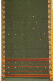 Green Handloom Chettinad Cotton Saree Without Blouse 10075160