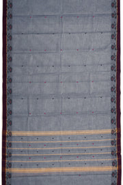 Grey Handloom Chettinad Cotton Saree Without Blouse 10075161