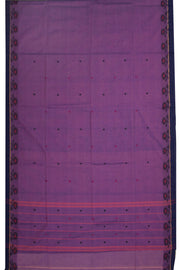 Violet Handloom Chettinad Cotton Saree Without Blouse 10075162