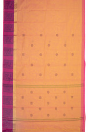 Orange Handloom Chettinad Cotton Saree Without Blouse 10075165
