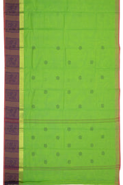 Green Handloom Chettinad Cotton Saree Without Blouse 10075166