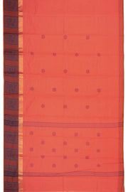 Peach Handloom Chettinad Cotton Saree Without Blouse 10075167