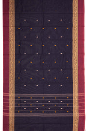 Black Handloom Chettinad Cotton Saree Without Blouse 10075168