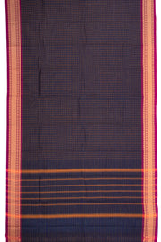 Blue Handloom Chettinad Cotton Saree Without Blouse 10075171