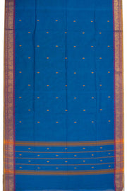 Blue Handloom Chettinad Cotton Saree Without Blouse 10075175