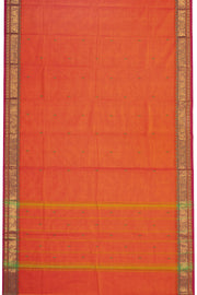 Orange Handloom Chettinad Cotton Saree Without Blouse 10075176