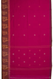 Pink Handloom Chettinad Cotton Saree Without Blouse 10075180