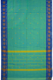 Blue Handloom Chettinad Cotton Saree Without Blouse 10075185