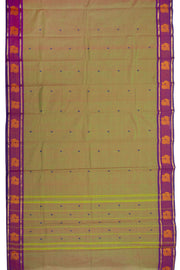 Green Handloom Chettinad Cotton Saree Without Blouse 10075186