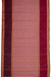 Mauve Handloom Chettinad Cotton Saree Without Blouse 10075187