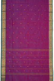 Magenta Handloom Chettinad Cotton Saree Without Blouse 10075196
