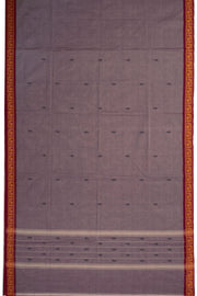 Brown Handloom Chettinad Cotton Saree Without Blouse 10075199