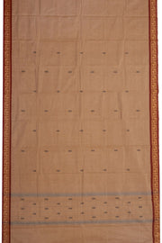 Beige Handloom Chettinad Cotton Saree Without Blouse 10075200