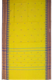 Honey Olive Green Handloom Chettinad Cotton Saree With Temple Border 10075825