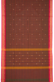 Brown Handloom Chettinad Cotton Saree 10075839