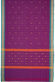 Purple Handloom Chettinad Cotton Saree 10075851