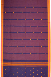 Purple Handloom Chettinad Cotton Saree 10075867