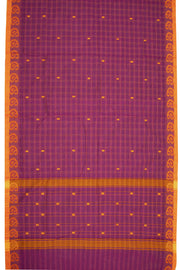 Purple Handloom Chettinad Cotton Saree 10075870