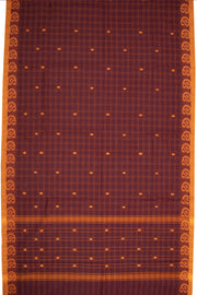 Brown Handloom Chettinad Cotton Saree 10075871