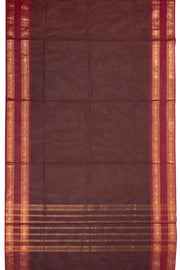 Brown Handloom Chettinad Cotton Saree 10075881