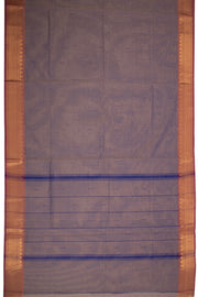 Purple Handloom Chettinad Cotton Saree With Zari Border 10075885