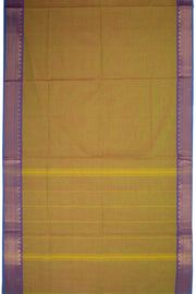 Green Handloom Chettinad Cotton Saree With Temple Border 10075887