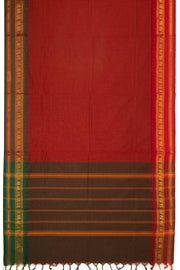 Maroon Handloom Chettinad Cotton Saree 10075916