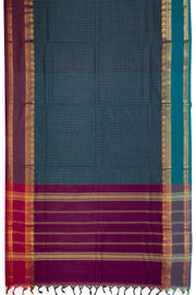 Blue Handloom Chettinad Cotton Saree 10075918