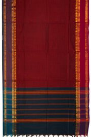 Maroon Handloom Chettinad Cotton Saree 10075919
