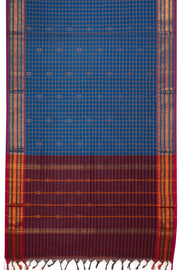 Blue Handloom Chettinad Cotton Saree 10075920