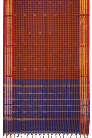 Maroon Handloom Chettinad Cotton Saree 10075921