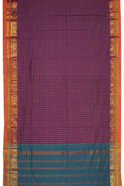 Purple Thousand Buttas Chettinad Cotton Saree 10075974