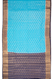 Light Blue Mysore Semi Crepe Silk Saree 10077214