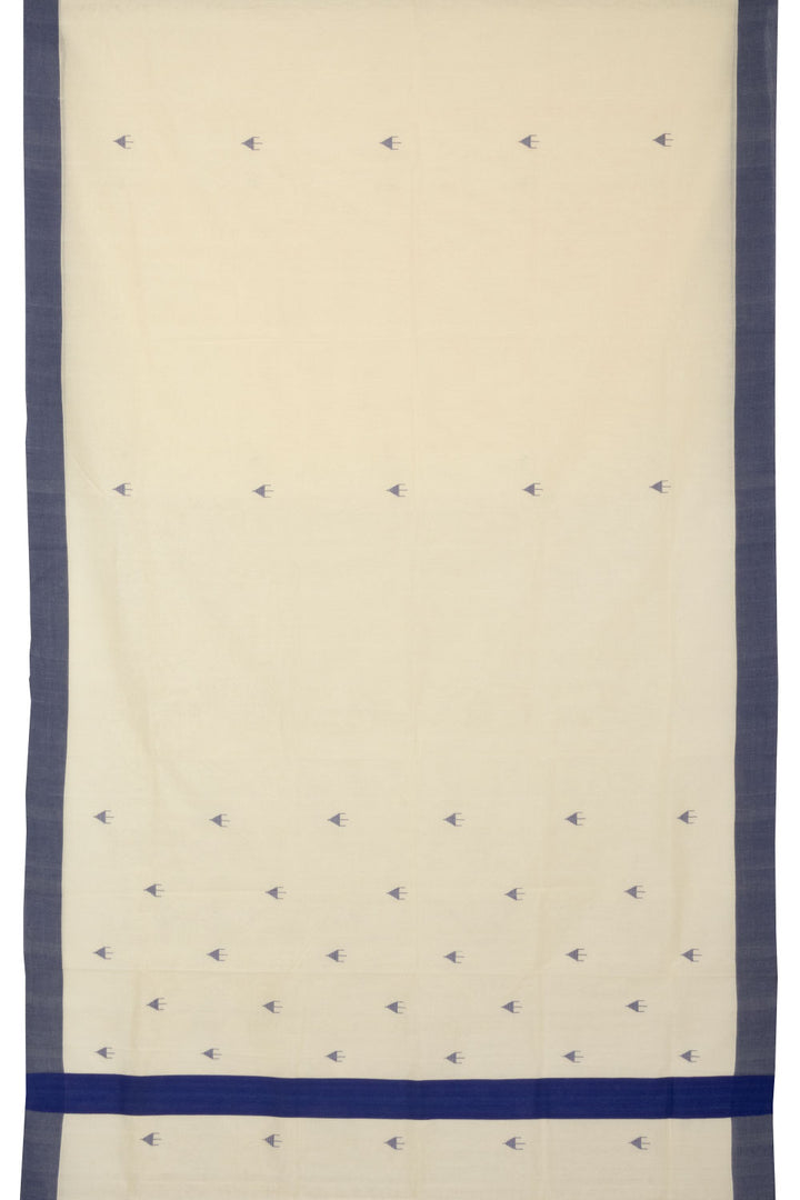 Off White Handloom Kanchi Cotton Saree - Avishya