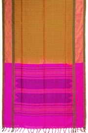 Mustard Yellow Handloom Kanchi Silk Cotton Saree 10073571