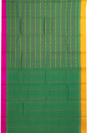 Green Kanchi Cotton Sarees with Silk Border 10074946